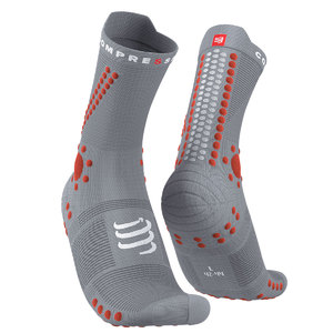 Compressport Pro Racing v4.0 Trail Compressiesokken Zilver/Oranje