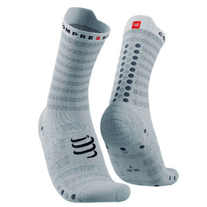 Compressport Pro Racing v4.0 Ultralight Run High Compressiesokken Wit/Zilver