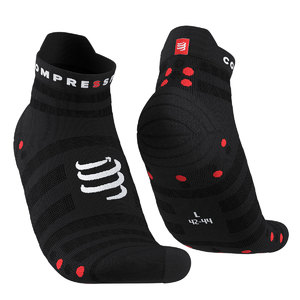 Compressport Pro Racing v4.0 Ultralight Run Low Compressiesokken Zwart/Rood