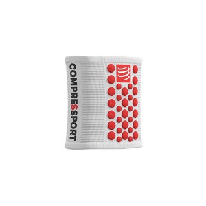 Compressport Zweetband 3D.Dots Wit/Rood