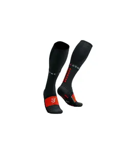 Compressport Full Socks Winter Run Hardloopsokken Zwart/Rood