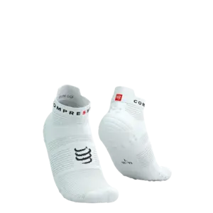 Compressport Pro Racing v4.0 Run Low Compressiesokken Wit/Zwart