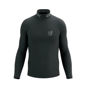 Compressport 3D Thermo Half Zip Thermoshirt Lange Mouwen Zwart