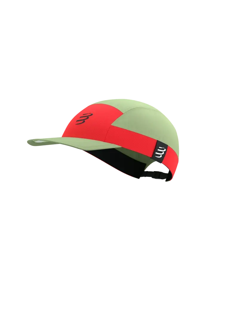 Compressport 5 Panel Light Pet Groen/Fluo Rood