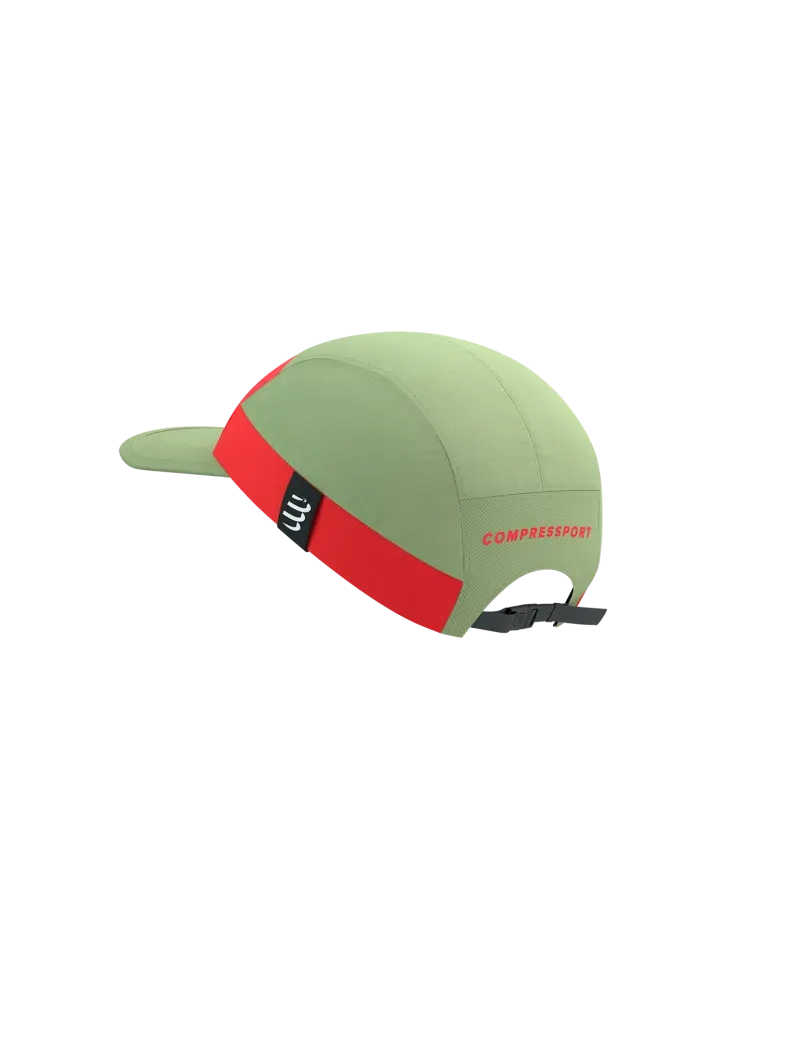 Compressport 5 Panel Light Pet Groen/Fluo Rood