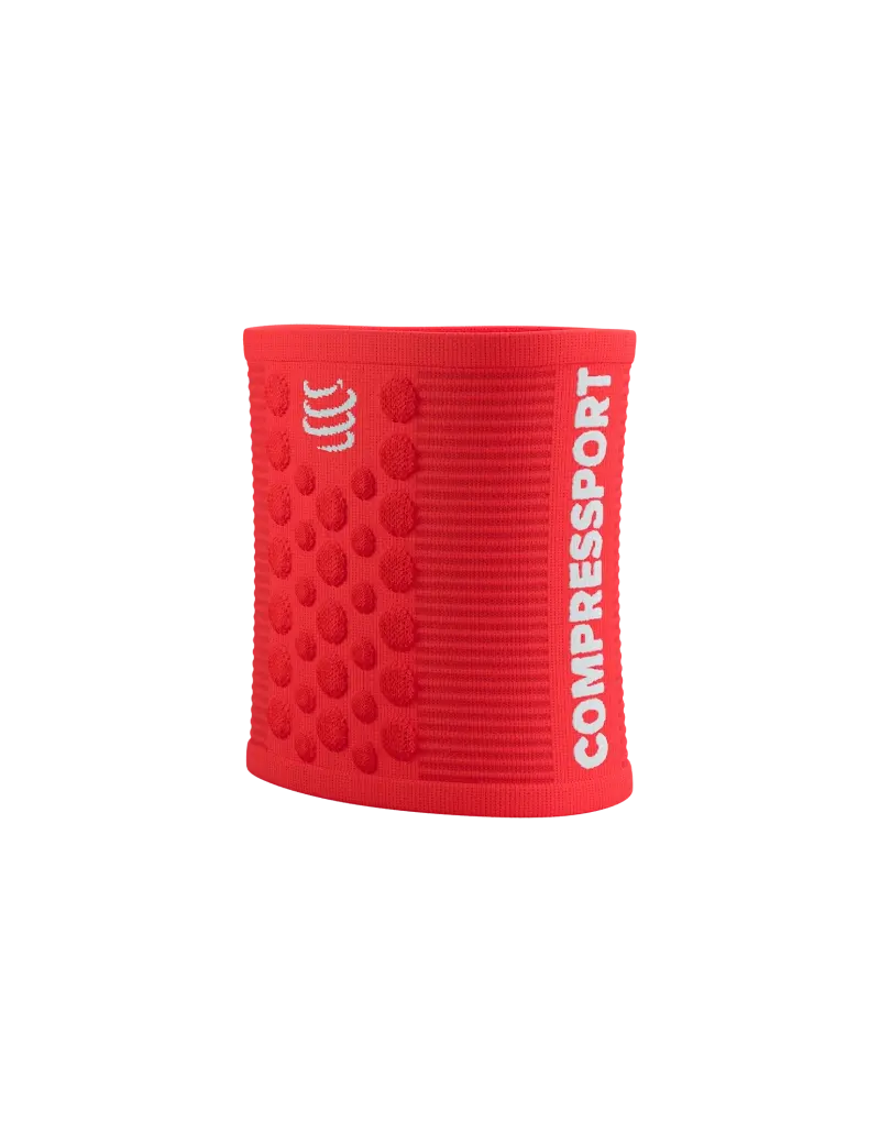 Compressport Zweetband 3D.Dots Fluo Rood/Wit