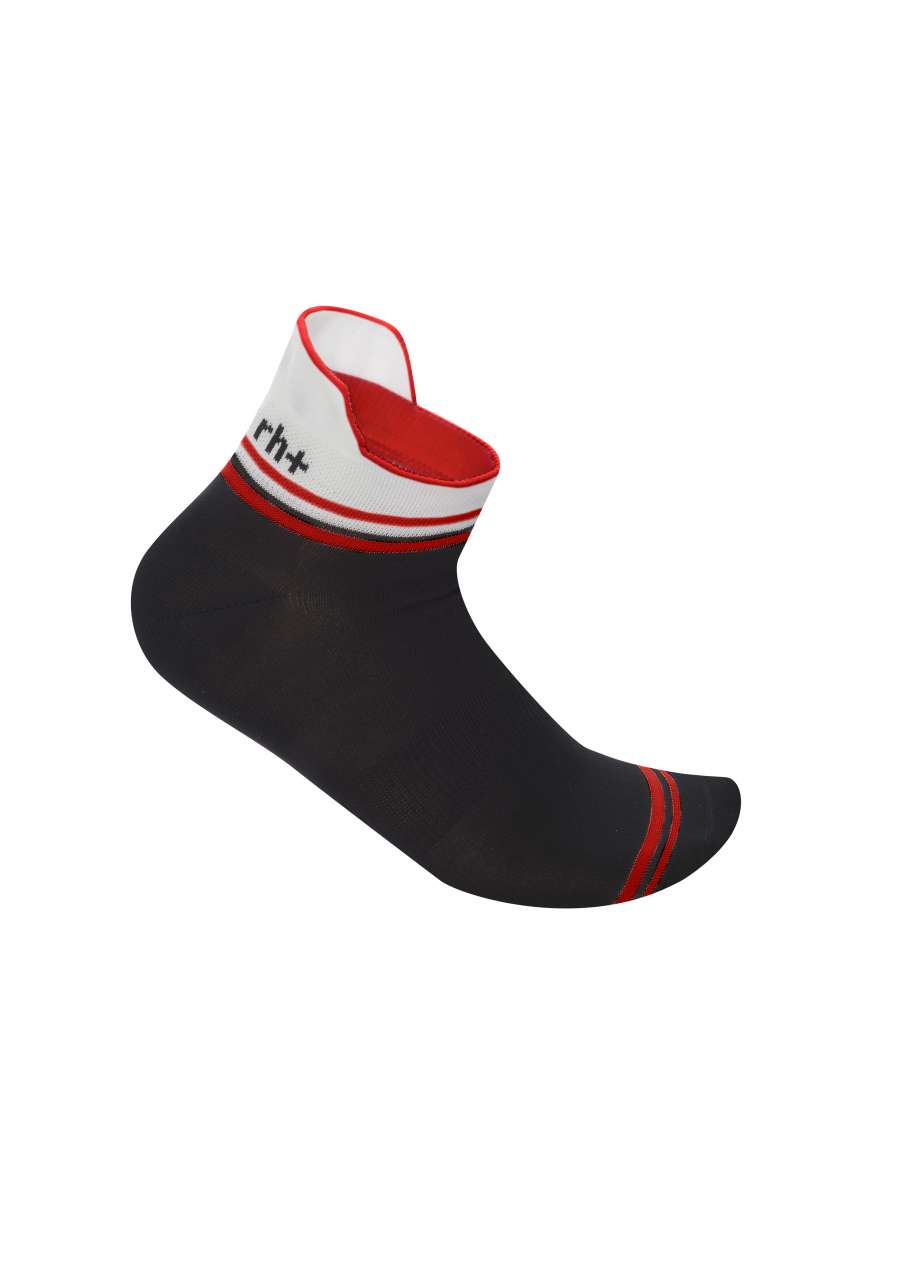 RH+ Flux Fietssokken Zwart/Wit/Rood Dames