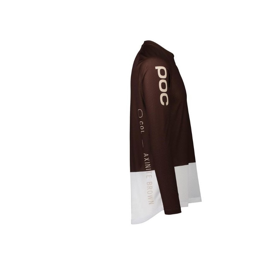 POC Pure MTB Fietsshirt Lange Mouwen Donkerbruin/Wit Heren