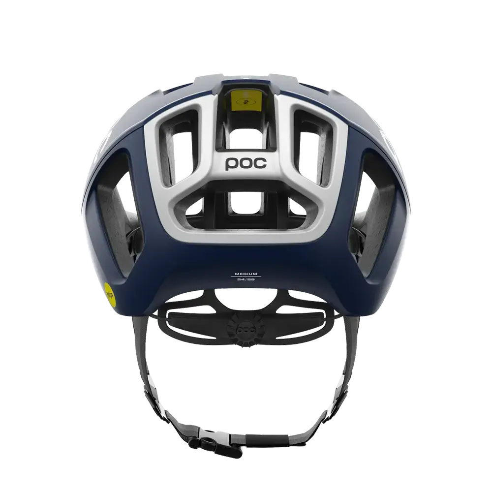 POC Ventral MIPS Race Fietshelm Mat Blauw/Wit