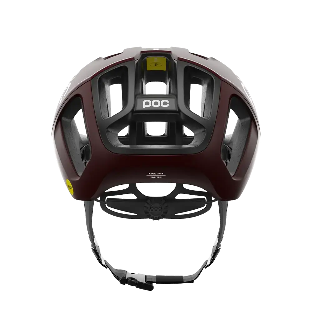 POC Ventral MIPS Race Fietshelm Mat Donkerrood/Wit