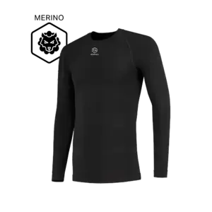 FUTURUM 4 SEASONS Warm Merino Thermoshirt Lange Mouwen Zwart Heren