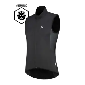 FUTURUM Superlight Merino Black Windvest