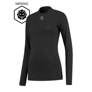 FUTURUM 4 SEASONS Warm Merino Thermoshirt Lange Mouwen Zwart Dames