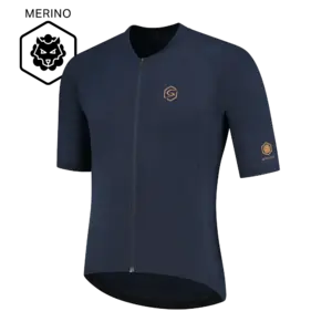 FUTURUM JONA Merino Fietsshirt Korte Mouwen Donkerblauw Heren