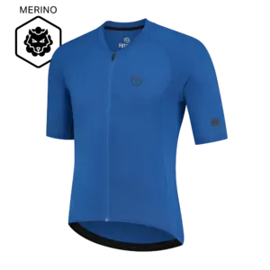 FUTURUM JONA Merino Fietsshirt Korte Mouwen Blauw Heren