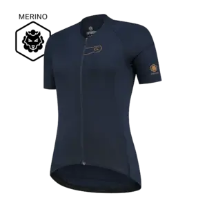 FUTURUM ROSA Merino Fietsshirt Korte Mouwen Donkerblauw Dames