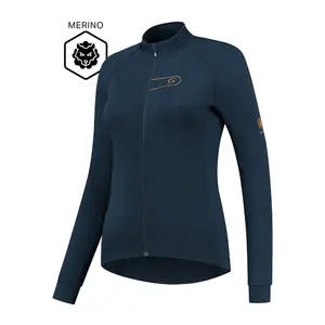 FUTURUM ROSA Merino Fietsshirt Lange Mouwen Donkerblauw Dames