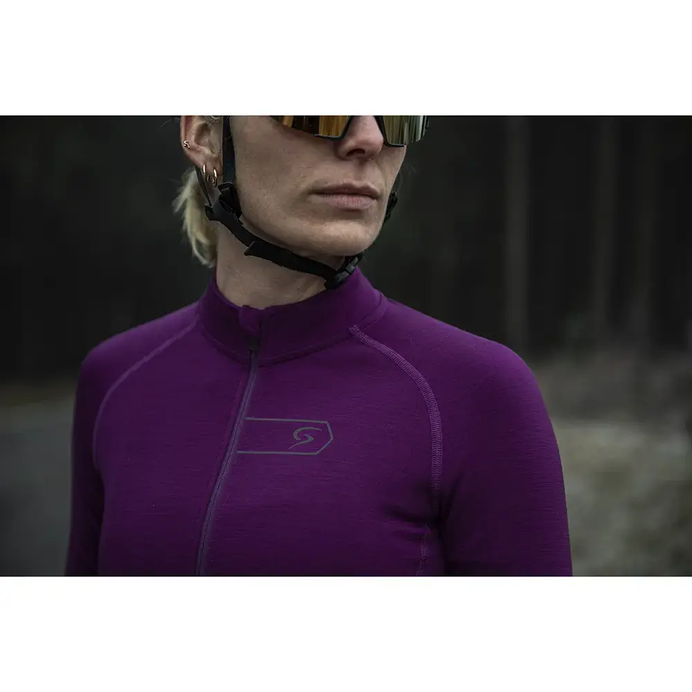 FUTURUM ROSA Merino Fietsshirt Lange Mouwen Roze/Paars Dames