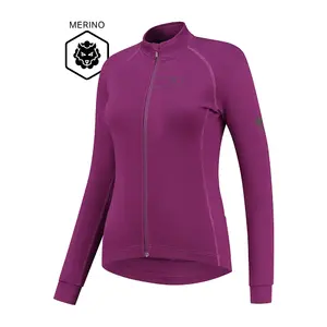 FUTURUM ROSA Merino Fietsshirt Lange Mouwen Roze/Paars Dames