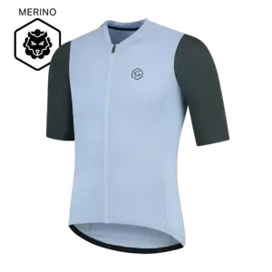 FUTURUM JORIS PRO Merino Fietsshirt Korte Mouwen Lichtblauw Heren