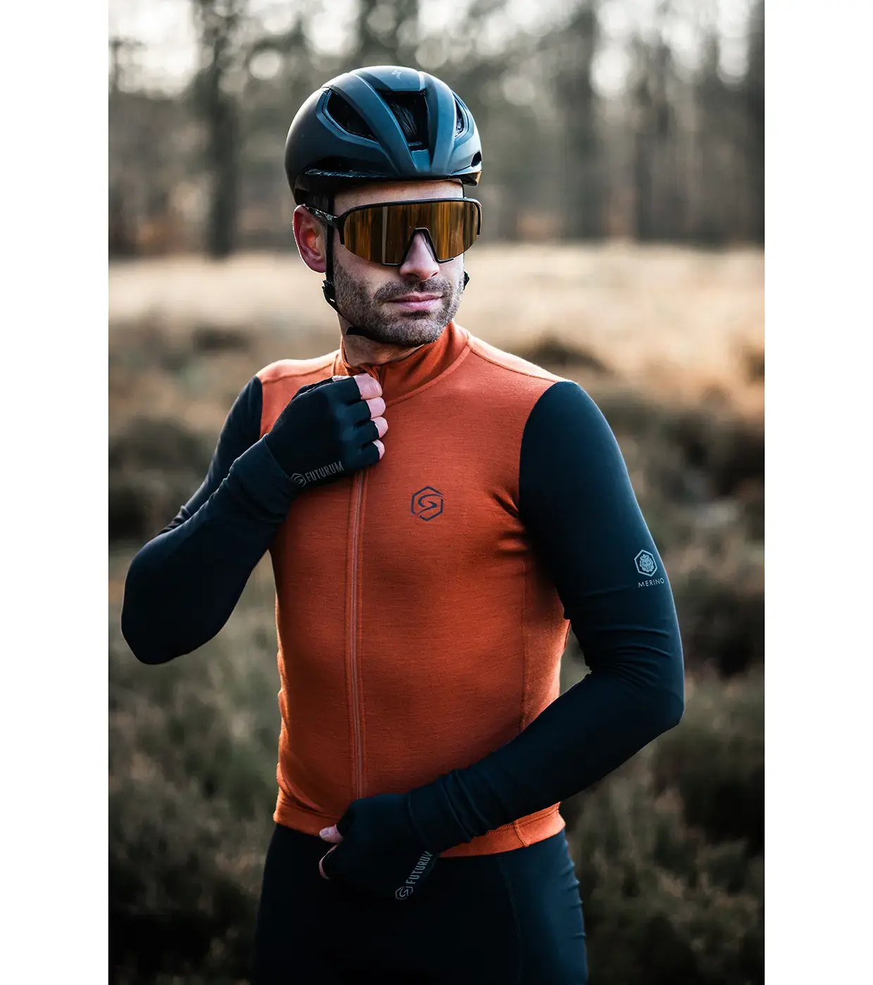FUTURUM JORIS PRO Merino Fietsshirt Lange Mouwen Oranje Heren