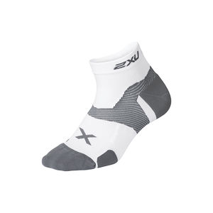 2XU Vectr Cushion 1/4 Crew Compressiesokken Wit/Grijs