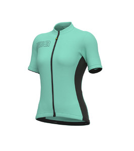 Ale Solid Color Block Fietsshirt Korte Mouwen Aquablauw Dames