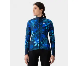 Ale PR.E Green Garden Fietsshirt Lange Mouwen Blauw Dames