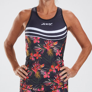 Zoot LTD Waikoloa Tri Racerback Triathlonshirt Zonder Mouwen Zwart/Rood/Roz