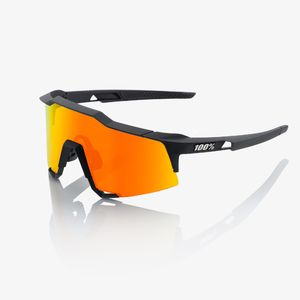 100% Speedcraft Sport Zonnebril Zwart met HiPER Red Multilayer Mirror