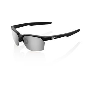 100% Sportcoupe Sport Zonnebril Mat Zwart met HiPER Zilver Mirror Lens