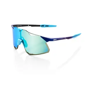 100% Hypercraft Sport Zonnebril Mat Metallic Blue Multilayer Mirror Lens