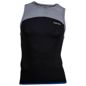 UYN Running Alpha Hardloopshirt Zonder Mouwen Zwart/Wit/Blauw Heren