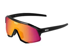 KOO DEMOS Sport Zonnebril Zwart met Photochromic Fuchsia Mirror Lens