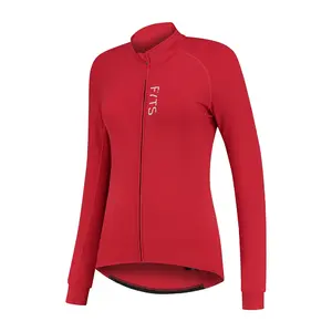 FYTS SNLST Thermo Fietsshirt Lange Mouwen Rood/Oranje Dames