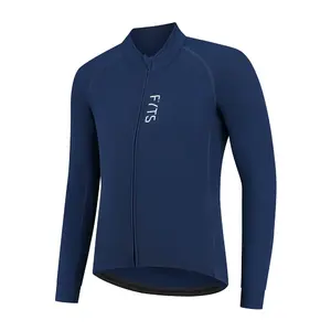 FYTS SNLST Thermo Fietsshirt Lange Mouwen Donkerblauw/Wit Heren