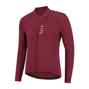 FYTS SNLST Thermo Fietsshirt Lange Mouwen Donkerrood/Wit Heren