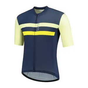 FYTS SNLR Fietsshirt Korte Mouwen Donkerblauw/Geel Heren