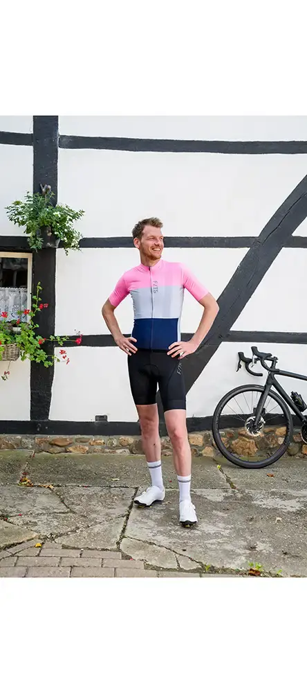 FYTS SNL Fietsshirt Korte Mouwen Roze Heren